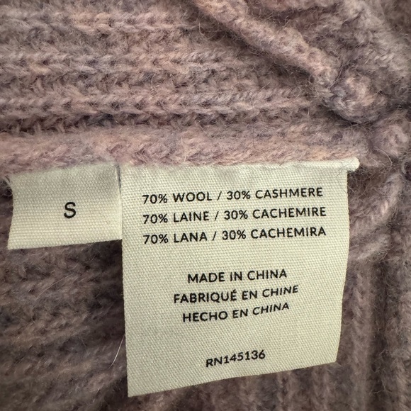 NAADAM Wool Cashmere Asymmetrical Draped Ribbed Off Shoulder Sweater S GORGEOUS - Picture 7 of 11